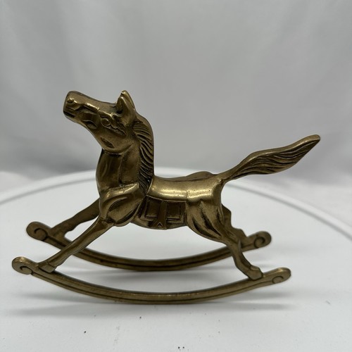 Vtg solid brass - solid, horse