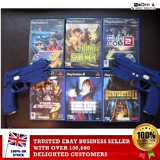 PS2 Light Gun X2 g-con 2 BUNDLE -  NAMCO + 6 GUN GAMES inc TIME CRISIS 3 III