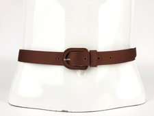 PRADA Brown Silk Leather Medium Belt 70cm/28in