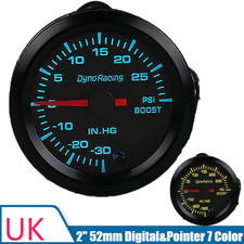 Universal 2'' 52mm Car Pointer 7 Color LED Psi Turbo Boost Gauge Pressure Meter