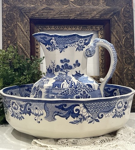 Antique masons ironstone blue - antique,