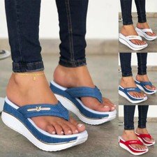 Women's Flatform Sandals Platform Flip Flops Ladies Summer Chunky Slides Shoes