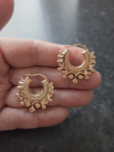 9ct gold gypsy creoles 28mm - gypsy,