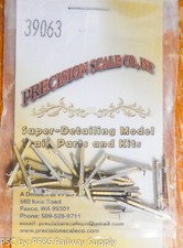 Precision Scale HO #39063 Stanchions, Alco Handrail (24 pcs) Brass Castings