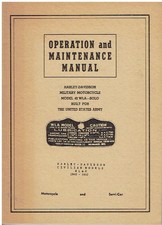 HARLEY DAVIDSON 42 WLA SOLO & SERVICAR 1940-52 OWNERS MAINTENANCE MANUAL *REPRO*