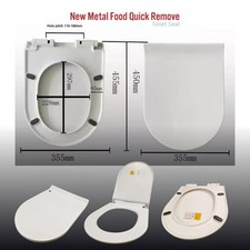 Luxury D-Shape Toilet Seat Heavy Duty White Soft Close Top Quick Release Hinges