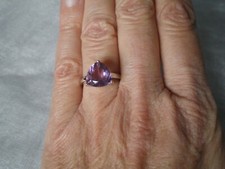 Purple Fluorite ring, size L/M, 4.1 carats, 2.06 grams of 925 Sterling Silver