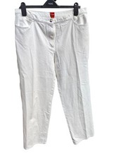 Olsen White Long Cotton And Elastane Jeans Designer Lena Size 36" Waist 29" Leg
