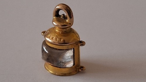 9ct gold charm ship lantern - gold, ship's