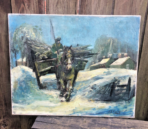 Oil painting vintage 1950 - painting, 1950/60's