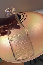 Old Scranton PA Milk Bottle Burschel Dairy Pint Size 1940s Registered Advertise