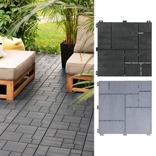 Interlocking Mosaic Decking Tiles 30x30cm Outdoor Patio Garden Floor Terrace