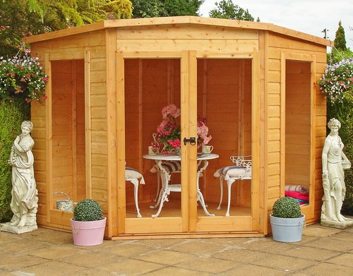 8ft garden summer house tongue - house,