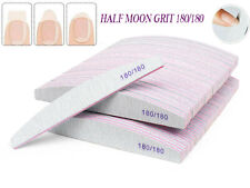 Nail Files 180/180 Grit Half Moon Emery Board Buffer File Diamond Curve Set