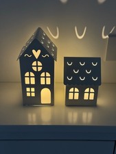 Set of 2 Ikea STRALA Christmas Decoration Houses