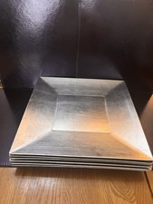 6 Square Silver Charger Plates