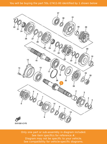 Yamaha axle main - yamaha, (13t)