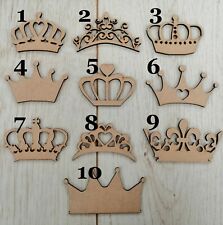 5 x MDF Crown Shapes - Wooden Princess Crown Designs 5cm - 50cm Craft Blank