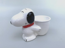 Vintage Dog Snoopy Novelty Ceramic Egg Cup -  Red Collar- Peanuts Characters