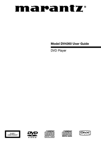 Marantz dv4360 dvd - marantz, player