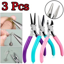 3PCS Mini Pliers Jewellery Beading Set Craft Making Hand Tools DIY Repair Kit