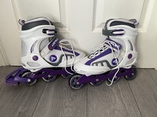 AirWalk Pro Inline Skates Roller Blades UK Size 7 / US 8 Purple And White