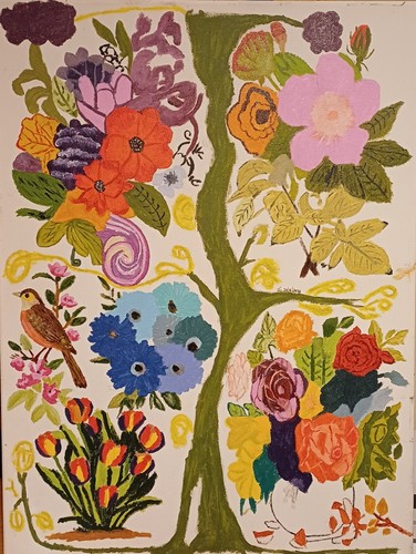 Hand painted acrylic canvas - hand,