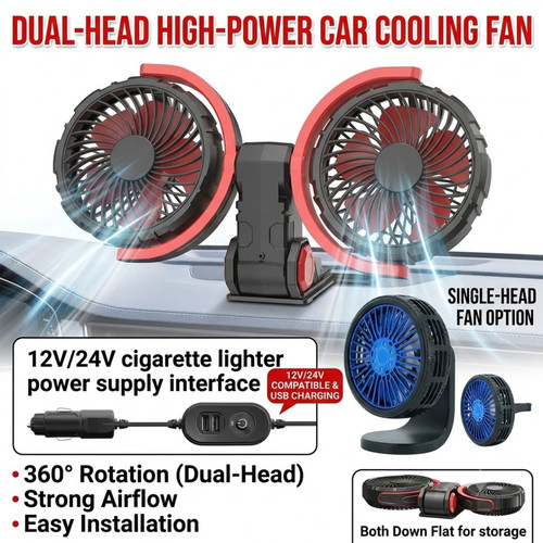 Dual head car - car, fan