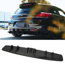 For VW Scirocco 2008-2017 Gloss Rear Bumper Diffuser Spoiler Splitter 7-Fin Lip