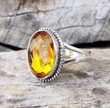 Citrine Statement Ring 925