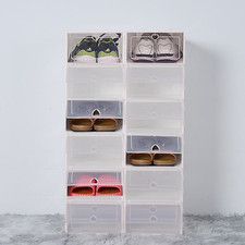 12x White Plastic Shoe Storage