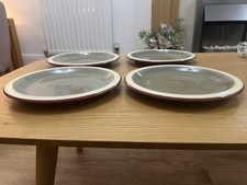 Denby Fire Chilli Sage 4 x Salad Plates 9 Inches 23cm Diameter VGC 