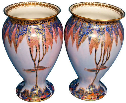 Pair carlton ware - pair, tree