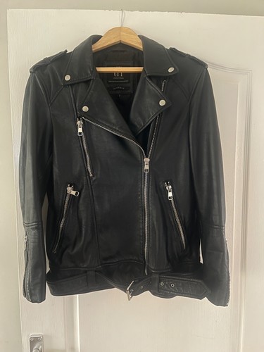 Zara sheep leather - black, biker