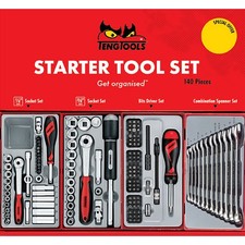 TT0140S 4 Tray Starter Tool Set Sockets Spanners Ratchet Screwdrivers By Teng