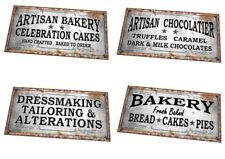Vintage Style Artisan Business Metal Sign Dressmaker Baker Chocolatier Tailor