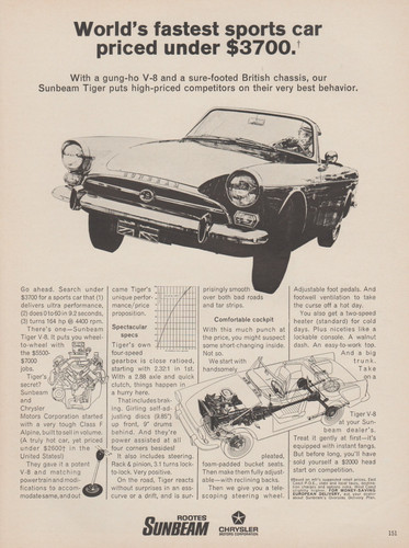 1967 sunbeam tiger - sunbeam, -"world's