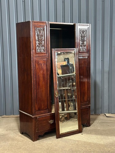 Edwardian mirror door wardrobe