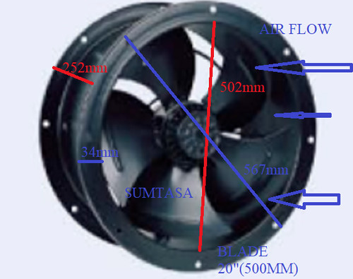 500mm industrial duct fan - 500mm,