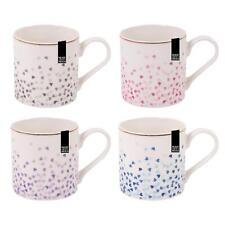 Set Of 4 Heart Design Mugs New Bone China Coffee Tea Cups 350ml
