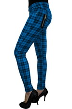 Blue tartan check skinny emo - skinny,