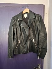 H AND M BLACK FAUX LEATHER