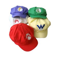 Super Mario Bros Luigi Wario Waluigi Hat Cap Fancy Dress Cosplay Costume Party