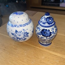 Ringtons Bone China Ginger Jar Chrysanthemum, Blue & White Small Ginger Jar