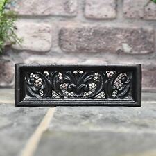 Black 9" x 3" Cast Iron Air Brick Victorian Style Air Vent Ornate with Mesh