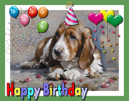 Happy birthday basset - happy,