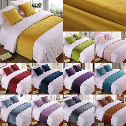 Luxury velvet bed runner soft - bed,