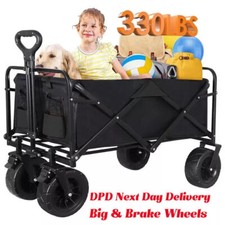 NEW Heavy Folding Camping Garden Trolley Cart Outdoor Festival Wagon Wheelbarrow