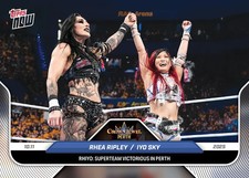 2025 WWE Topps Now #104 Rhea Ripley & Iyo Sky - Superteam Victorious PREORDER