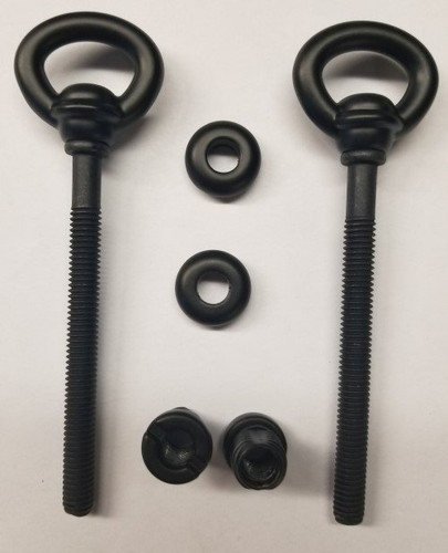 Flat black steel cheval - flat,